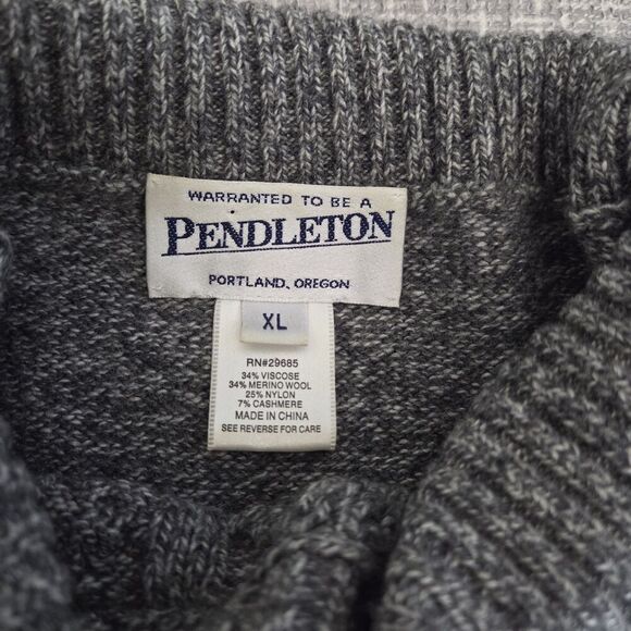 Pendleton Women’s Mockneck Sweater Merino Wool Blend Cable Heather Gray L/XL ** - Picture 7 of 11